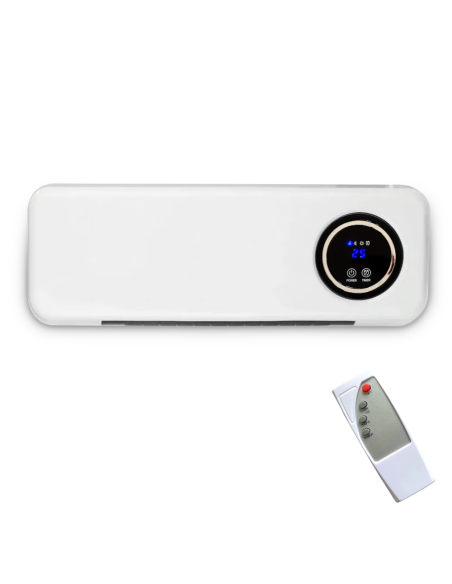 Termoventilatore a Parete Stufa Elettrica 2000W Telecomando Display LCD e Timer
