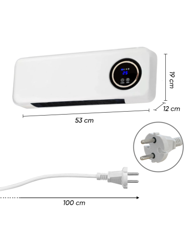 Termoventilatore a Parete Stufa Elettrica 2000W...