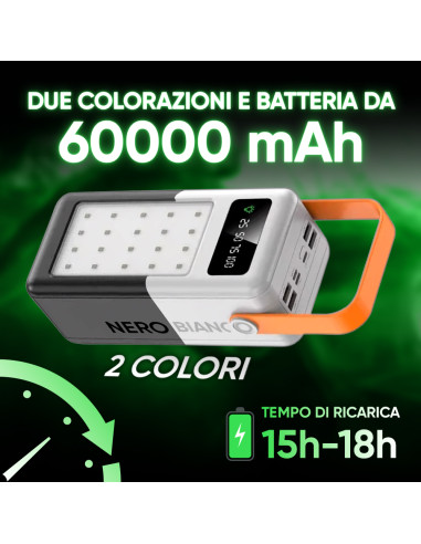 Power Bank 60000mAh Multifunzionale Luce...