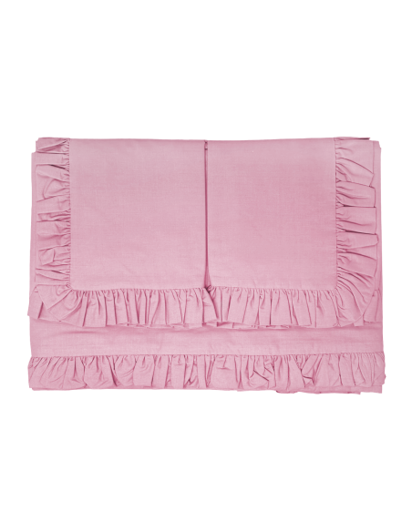 Completo per Letto Matrimoniale con Volant Due Lenzuola e Due Federe con Rouche