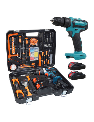 Trapano Avvitatore Doppia Batteria 21V Ricaricabile Valigietta Utensili Inclusi