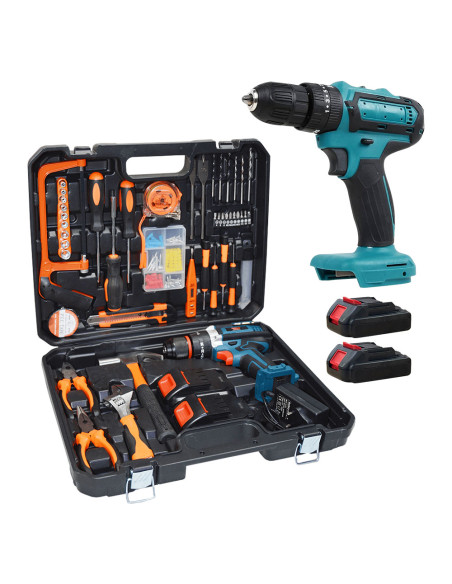 Trapano Avvitatore Doppia Batteria 21V Ricaricabile Valigietta Utensili Inclusi