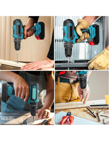 Trapano Avvitatore Doppia Batteria 21V Ricaricabile Valigietta Utensili Inclusi
