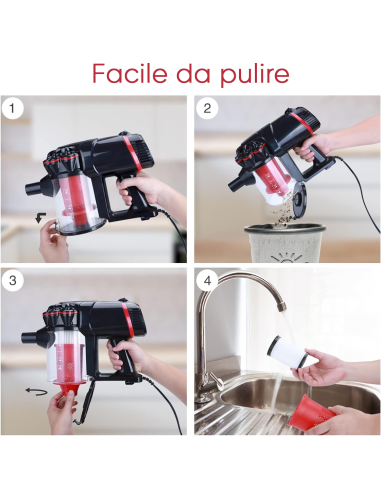 Aspirapolvere Ciclonico 1000W 3 in 1 Scopa...