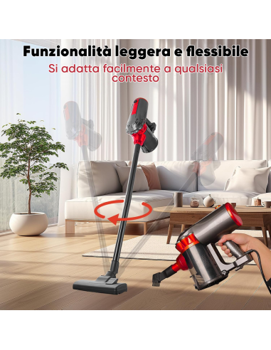 Aspirapolvere Ciclonico 1000W 3 in 1 Scopa...