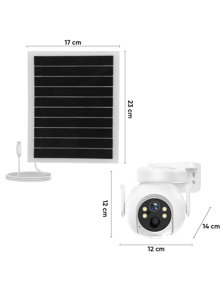 Telecamera Videosorveglianza Ricarica Solare Wi-Fi Sensore e Controllo con APP