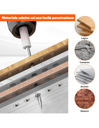 100pz Chiodi per Sparachiodi Manuale Rivetti...