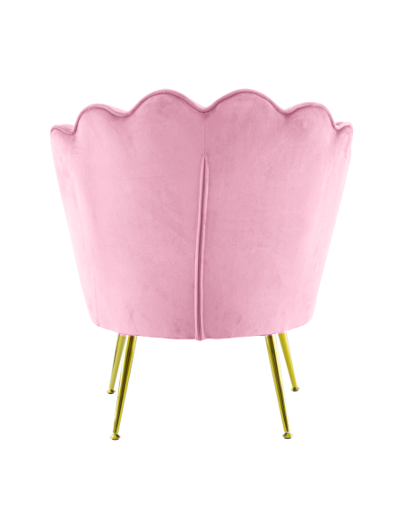 Poltrona Schienale a Conchiglia VENERE in Velluto Vintage Piedi Oro da Salotto