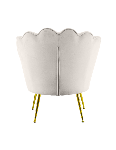 Poltrona Schienale a Conchiglia VENERE in Velluto Vintage Piedi Oro da Salotto