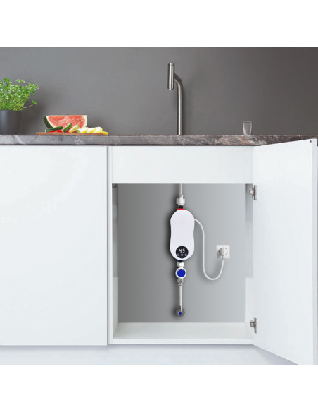 Mini Elettrico 3500W Scaldabagno Istantaneo Miscelatore e Termostato