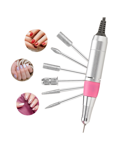 Fresa Unghie Professionale a Pedale 35.000 Giri 5 Punte e Velocità Regolabile