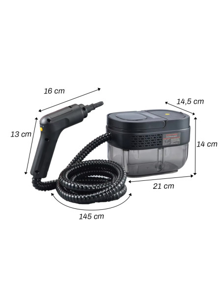 Pulitore a Vapore Portatile Multiuso 1600ml Alta Pressione Uso Domestico e Auto