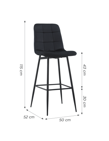 Set 4 Sgabelli in Velluto VELVETTE Struttura...