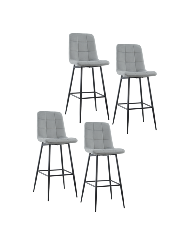 Set 4 Sgabelli in Velluto VELVETTE Struttura...