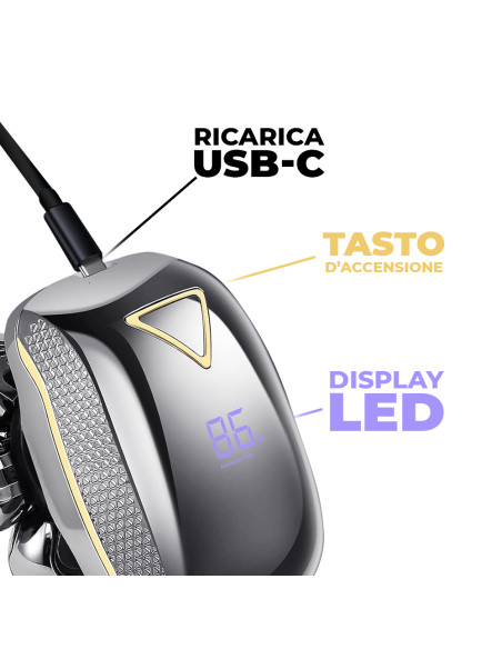 Rasoio Elettrico Uomo Ricaricabile Impermeabile Tagliacapelli e Barba 5 Testine