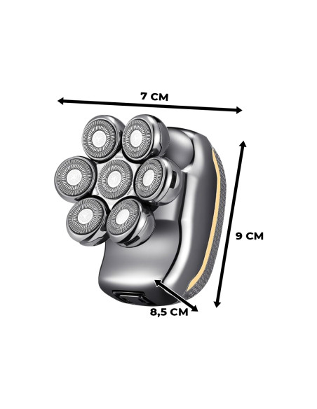 Rasoio Elettrico Uomo Ricaricabile Impermeabile Tagliacapelli e Barba 5 Testine