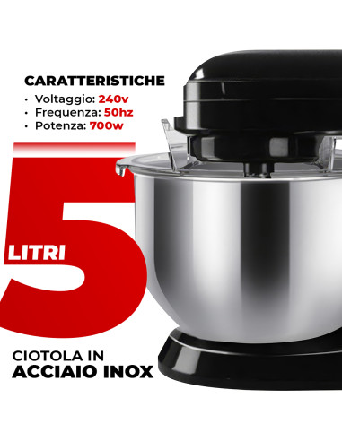 Impastatrice Planetaria DGBAVARIA 5L Acciaio...