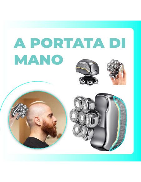 Rasoio Elettrico Uomo Ricaricabile Impermeabile Tagliacapelli e Barba 5 Testine