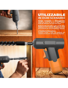 Mini Trapano Avvitatore Ricaricabile Batteria 3.7V Kit... 2