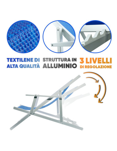 2pz Sedia Sdraio Pieghevole Napoli con...