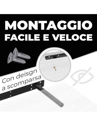 Mensola da Parete Portaoggetti 80x23.5x3.8...