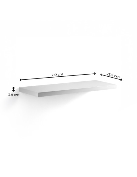 Mensola da Parete Portaoggetti 80x23.5x3.8 Legno MDF Multiuso Design a Scomparsa