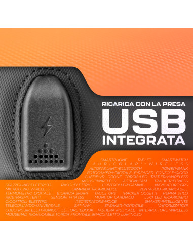 Zaino da Viaggio Ricarica USB Tessuto Tecnico...