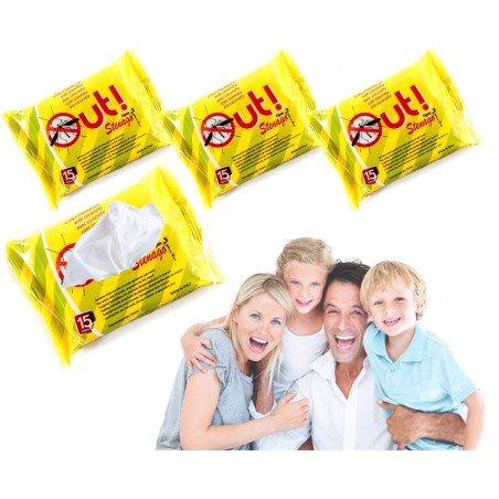 Pack 15 salviettine antizanzare  imbevute alla citronella