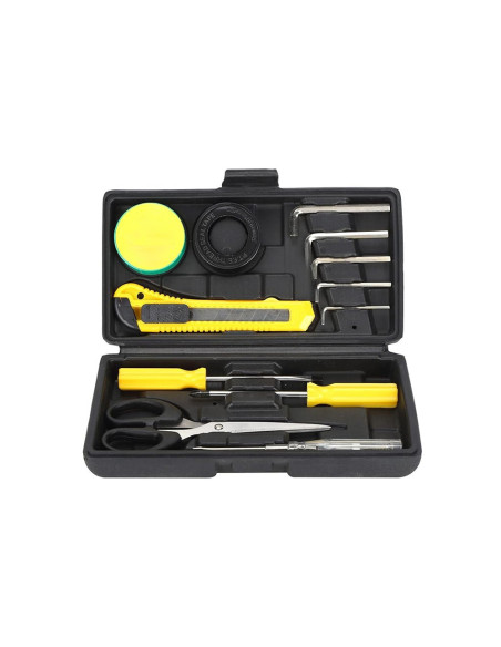 Kit Utensili Multiuso Mini Valigetta Portatile 12pz Attrezzi Ferramenta Manuali