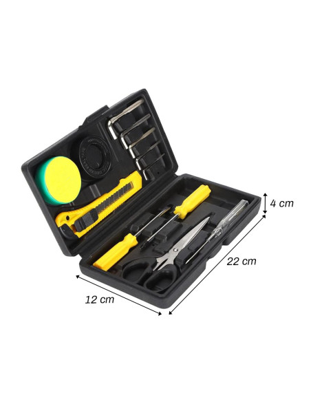 Kit Utensili Multiuso Mini Valigetta Portatile 12pz Attrezzi Ferramenta Manuali