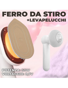 Mini Ferro da Stiro Ricaricabile 2 in 1 Portatile con... 2