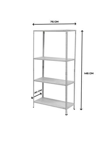 Scaffale 4 Ripiani Metallo BIANCO Mensole in...