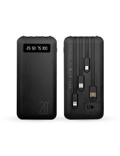 Power Bank 20000mAh Caricabatterie Rapido Portatile con 4 Cavi Inclusi USB