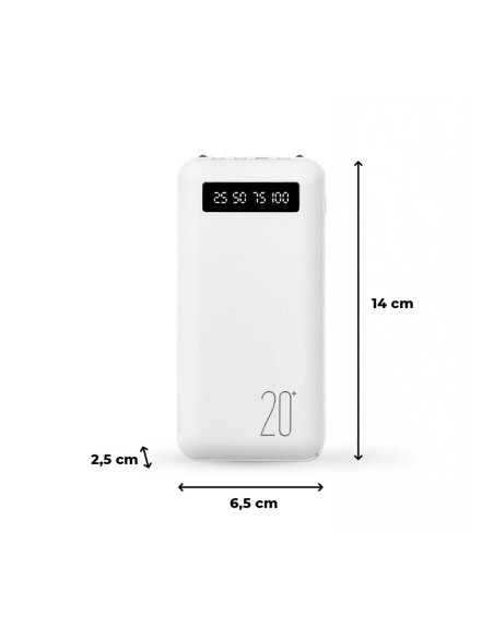 Power Bank 20000mAh Caricabatterie Rapido Portatile con 4 Cavi Inclusi USB
