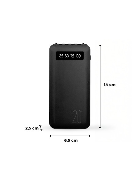Power Bank 20000mAh Caricabatterie Rapido Portatile con 4 Cavi Inclusi USB