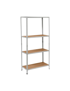 Scaffale 4 Ripiani in Metallo con Mensole MDF Modulare...