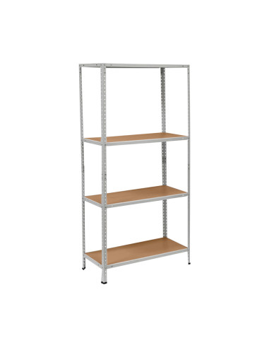 Scaffale 4 Ripiani in Metallo con Mensole MDF...