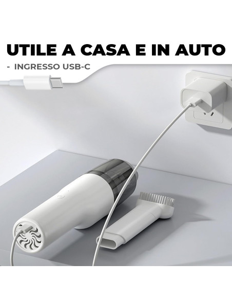 Mini Aspirapolvere Soffiatore Ricaricabile Portatile con Filtro per Casa e Auto
