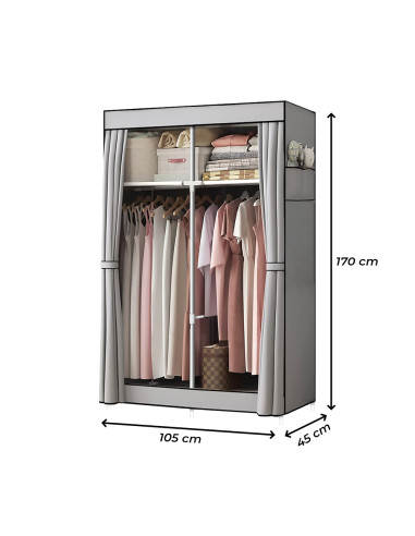 Armadio Guardaroba in Tessuto 2 Ante da...