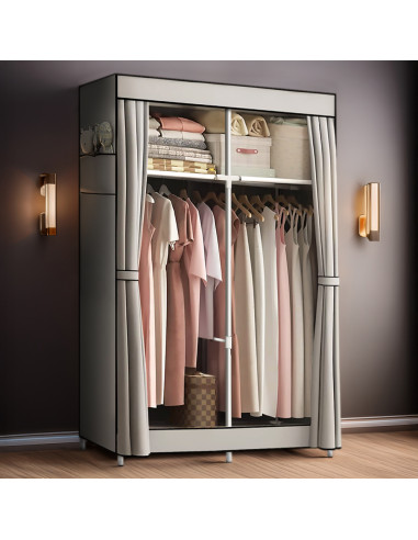 Armadio Guardaroba in Tessuto 2 Ante da...