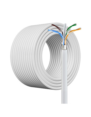 Cavo Ethernet 100mt CAT6 FTP Cavo di Rete LAN AWG23 4P Impermeabile No Schermato