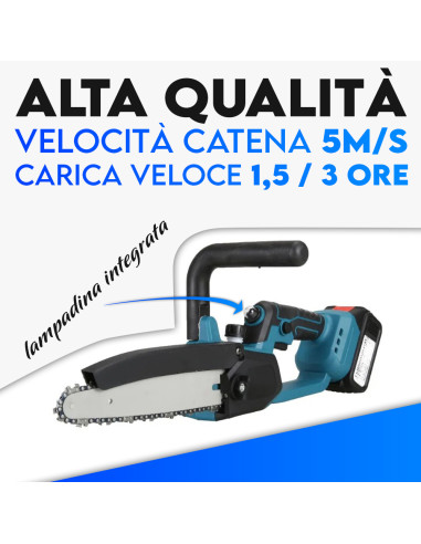 Motosega Elettrica Lama 8" Doppia Batteria 48V...