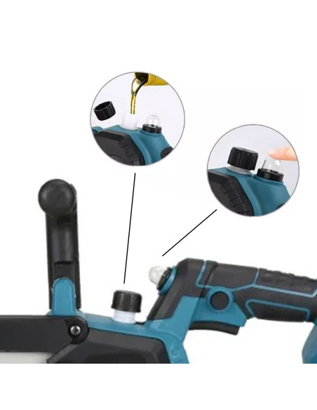 Motosega Elettrica Lama 8" Doppia Batteria 48V ad Olio Portatile con Valigetta