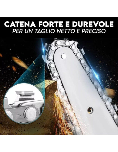 Motosega Elettrica Lama 8" Doppia Batteria 48V ad Olio Portatile con Valigetta