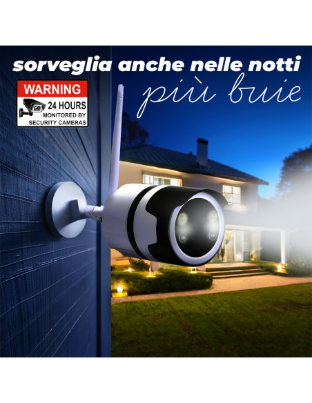 Telecamera di Sicurezza 4K Wi-Fi Sensore Movimento da Esterno Controllo Remoto