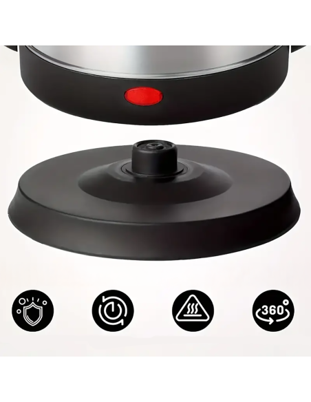 Bollitore Acqua Elettrico da 1500W capacità 1.8lt in Acciaio con Base Girevole