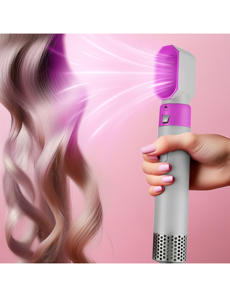 Asciugacapelli 5 in 1 con Cofanetto 1000W 5 Accessori Spazzola e Arricciacapelli
