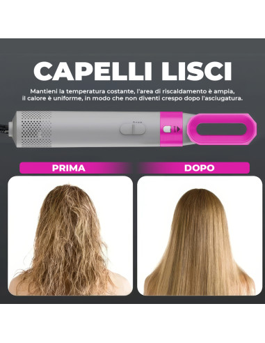 Asciugacapelli 5 in 1 con Cofanetto 1000W 5...