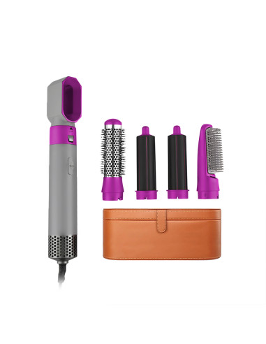 Image of Asciugacapelli 5 in 1 con Cofanetto 1000W 5 Accessori Spazzola e Arricciacapelli052