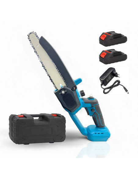 Motosega Elettrica Lama 8" Doppia Batteria 48V ad Olio Portatile con Valigetta